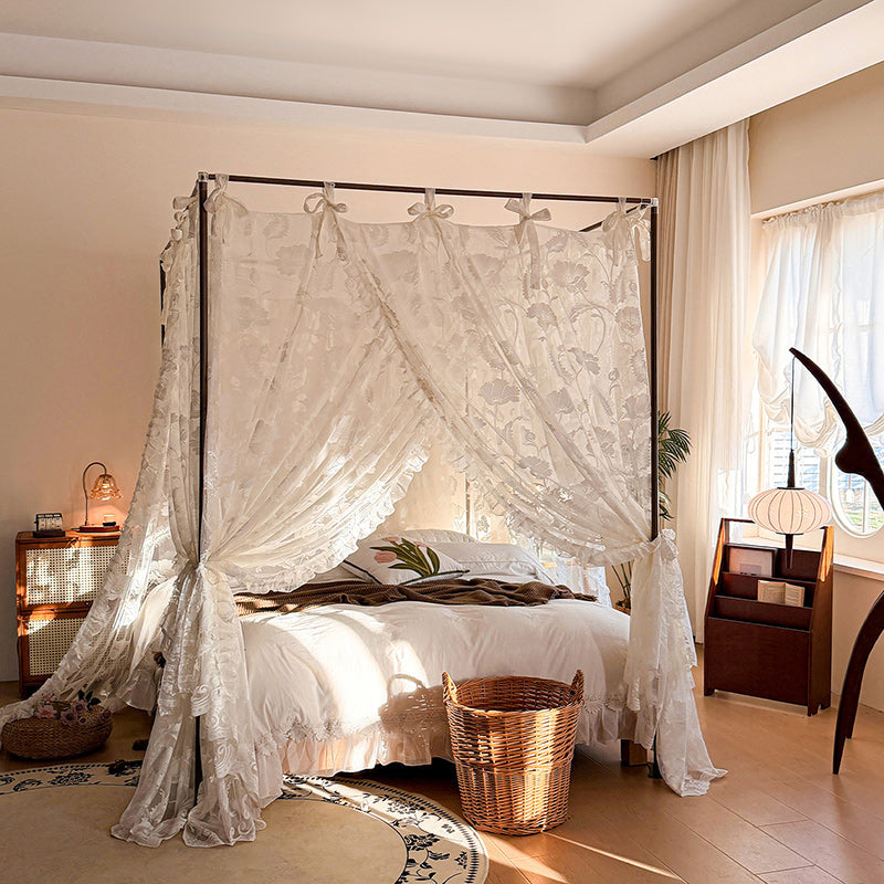 Romantic Vintage Lace Bed Canopy Curtains
