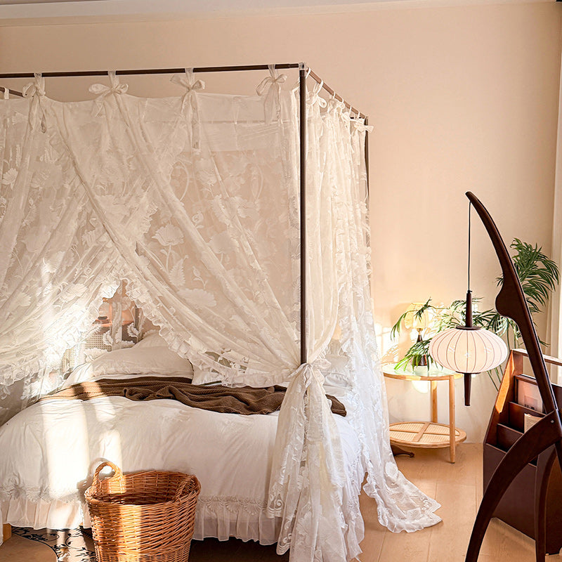 Romantic Vintage Lace Bed Canopy Curtains