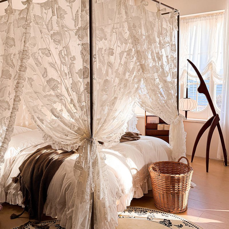 Romantic Vintage Lace Bed Canopy Curtains