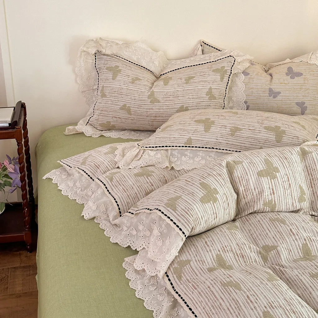 Romantic Butterfly Bedding Set Green