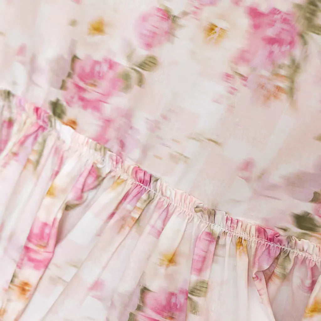 Romantic Floral Tablecloth with Ruffle