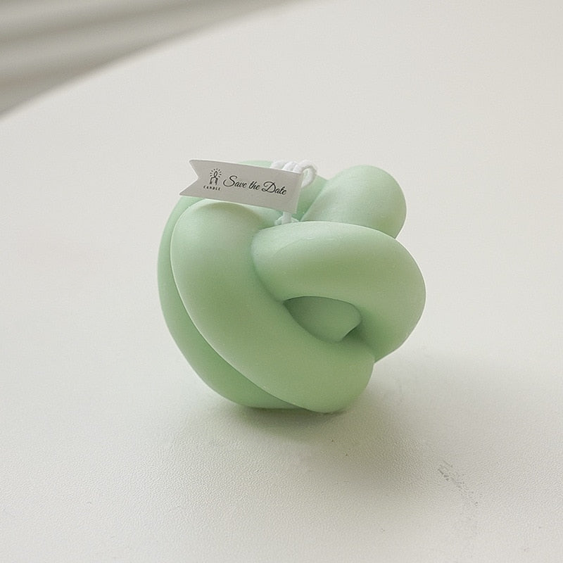 Rope Apple Decorative Candles Green