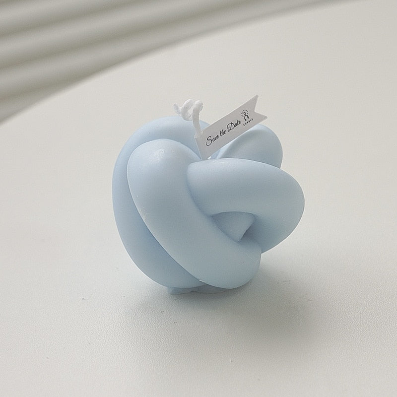 Rope Apple Decorative Candles Blue