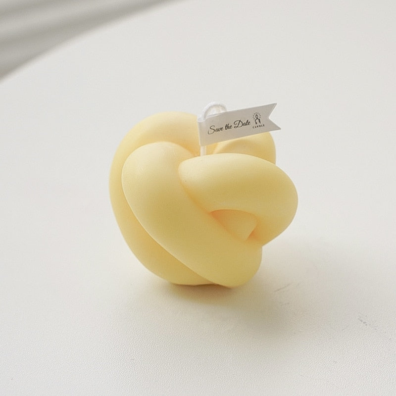 Rope Apple Decorative Candles Yellow