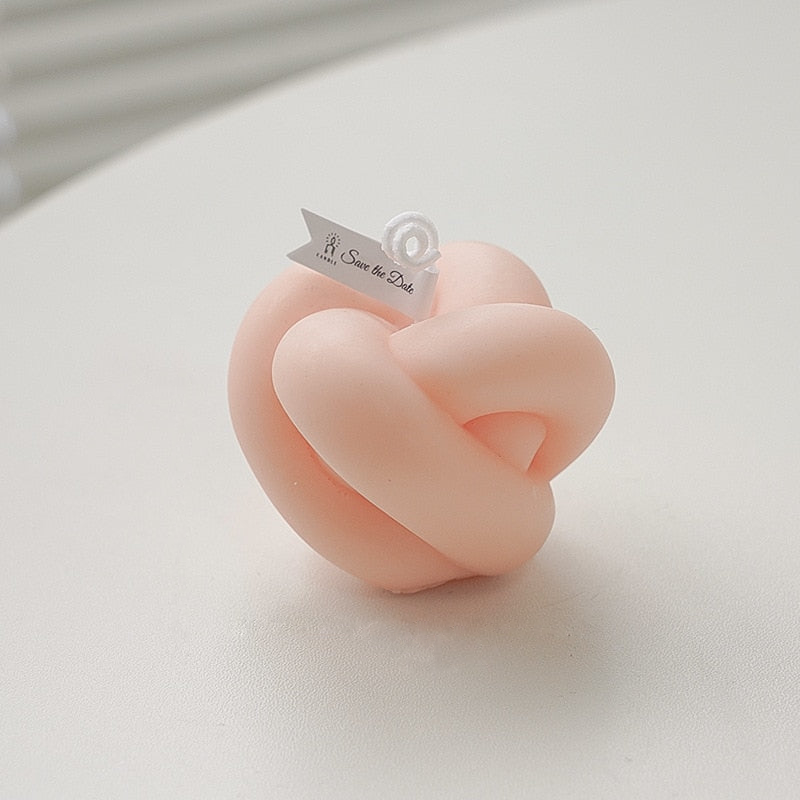 Rope Apple Decorative Candles Pink