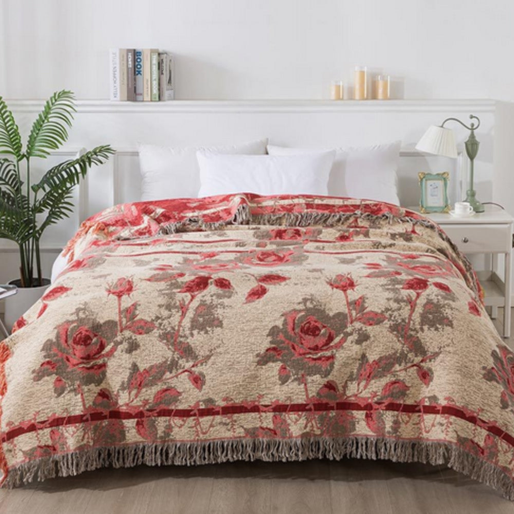 Rosewood Grace Throw Cotton Blanket