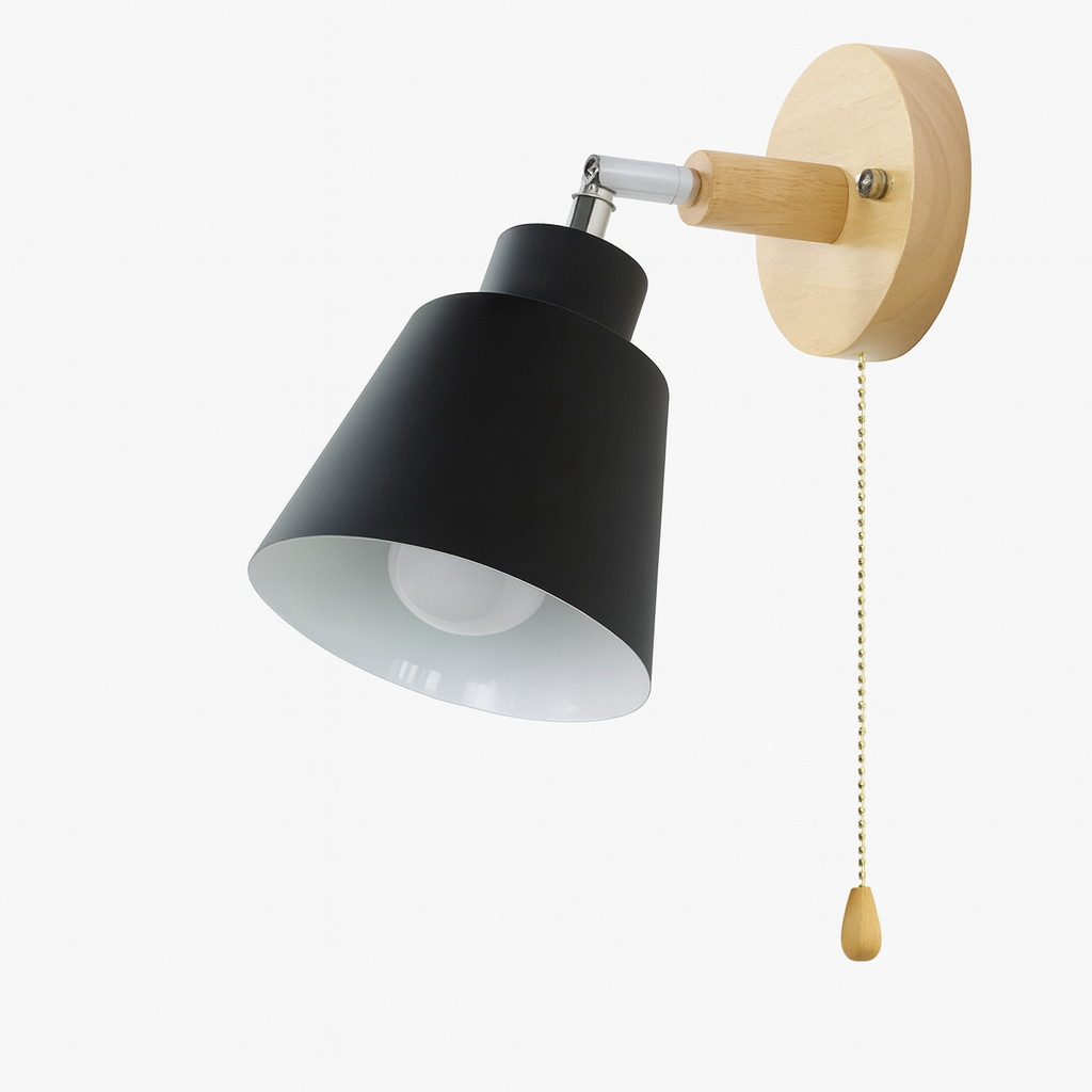 Collin Rotating Wall Sconce Pull Chain Switch Black