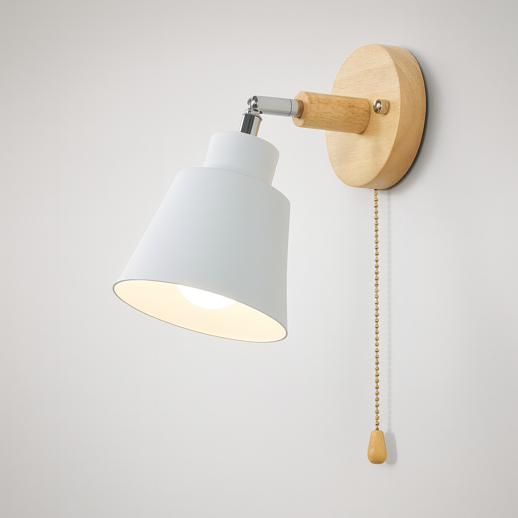 Collin Rotating Wall Sconce Pull Chain Switch White