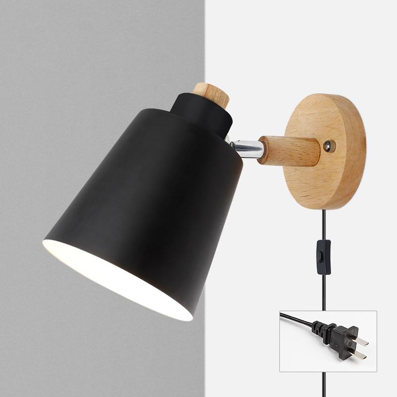 Rotating Reading Lamp with Plug Black
