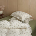 Bunny Print Duvet Cover Set – Ruffled Cotton Muslin