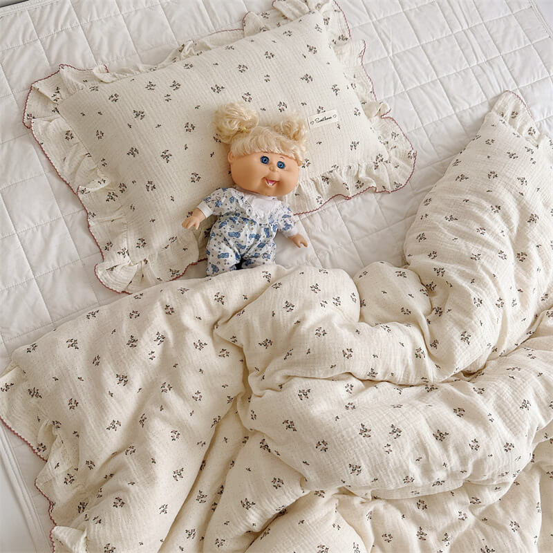Primrose Floral Ruffle Duvet Cover Set – Cotton Muslin