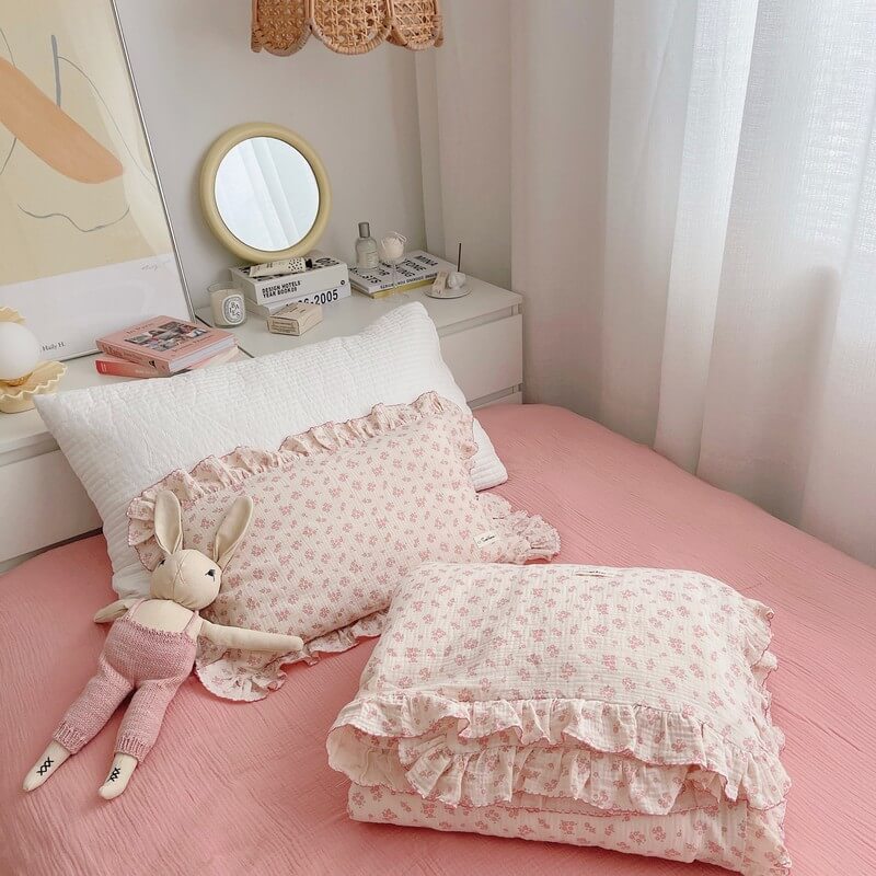 Vintage Ruffle Duvet Cover Set – Carmine Floral