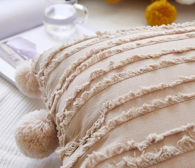 Ruffles and Poms Cushion Cover