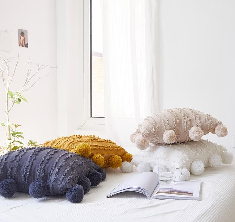 Ruffles and Poms Cushion Cover - Final Sale