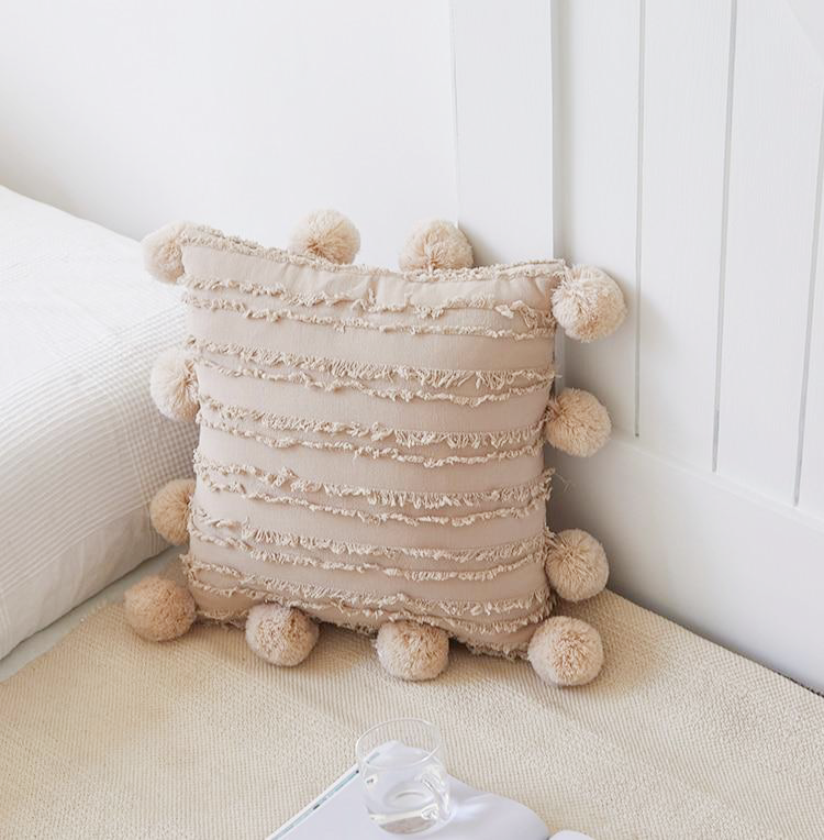 Ruffles and Poms Cushion Cover - Final Sale
