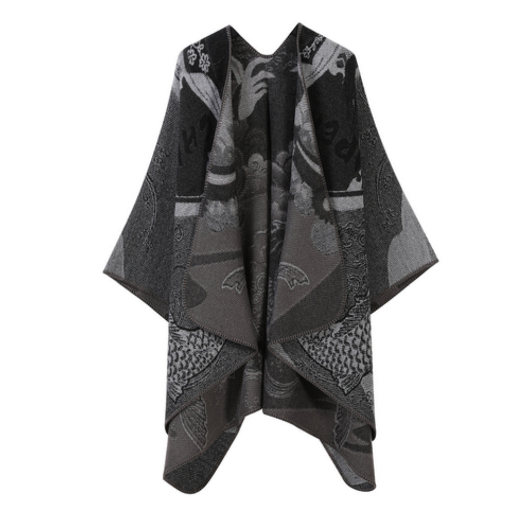 Runestone Reverie Reversible Poncho Shadow Whisper