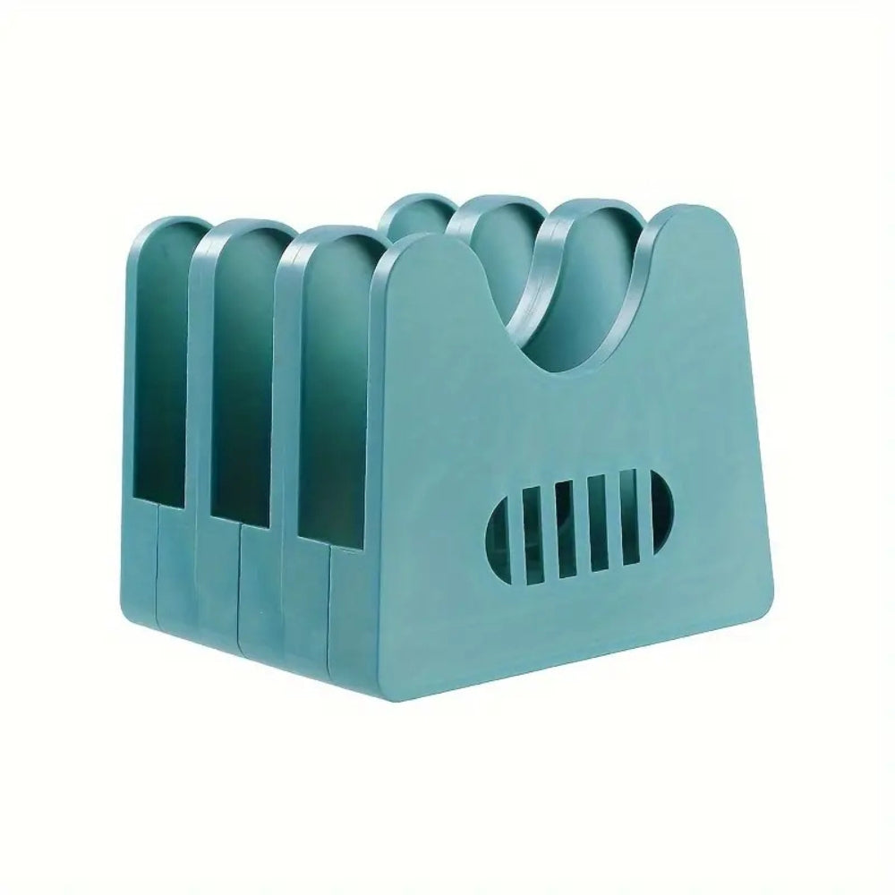 ABS Pot Lid and Utensils Storage Rack Teal Stone