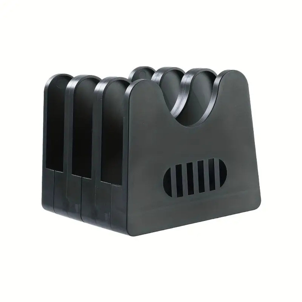 ABS Pot Lid and Utensils Storage Rack Onyx Black