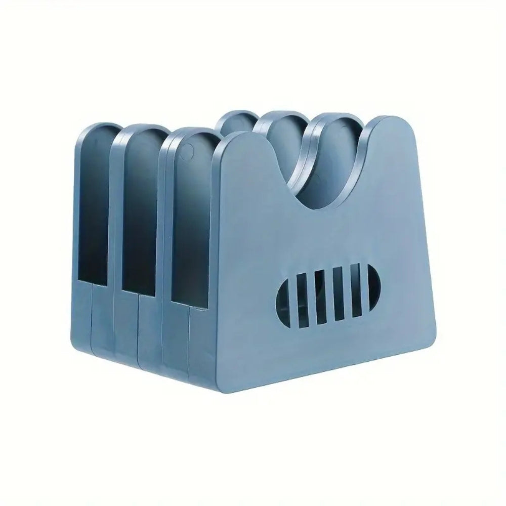 ABS Pot Lid and Utensils Storage Rack Slate Blue