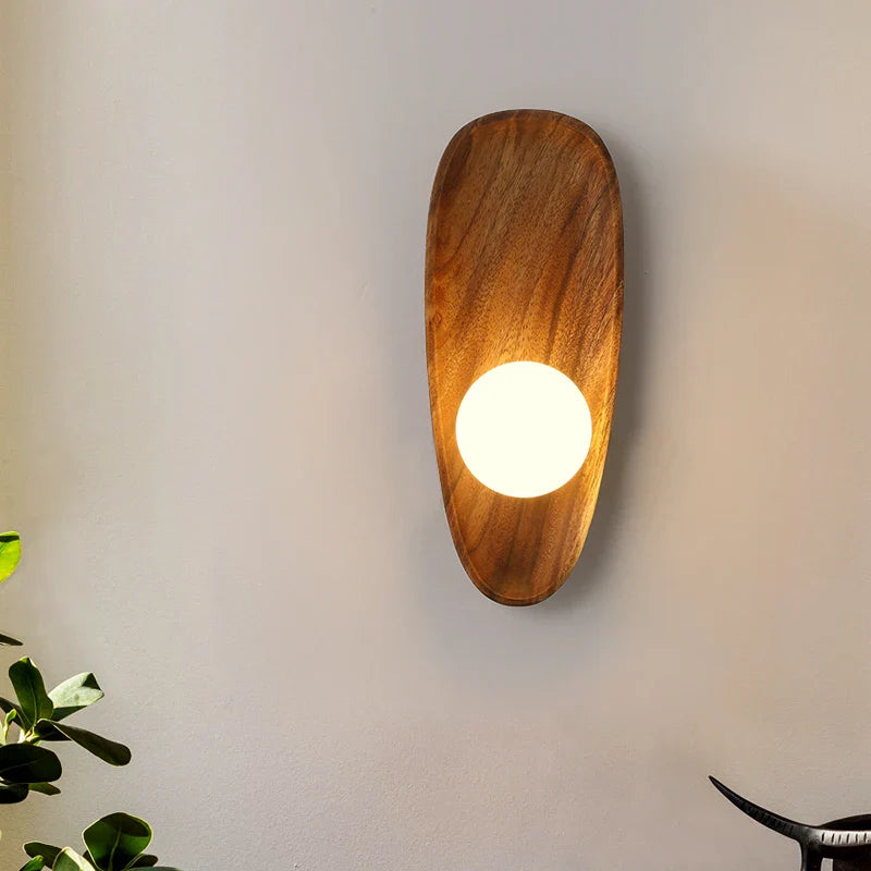 Rustic Glow Wooden Wall Sconce