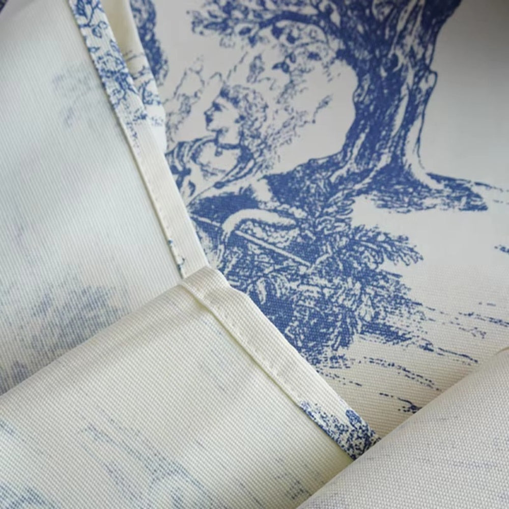 Rustic Ink-Style Print Table Cloth