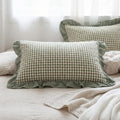 Rustic Gingham Pillowcase with Ruffle