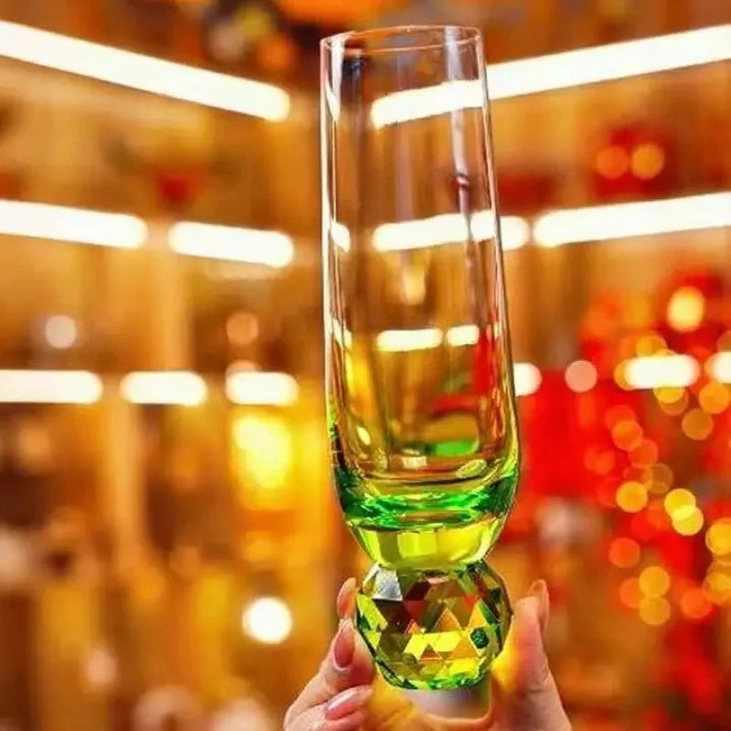 Kaleidoscope Orb Champagne Flutes Green