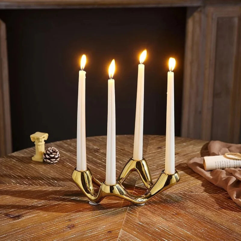 Serpentine Ceramic Candelabra