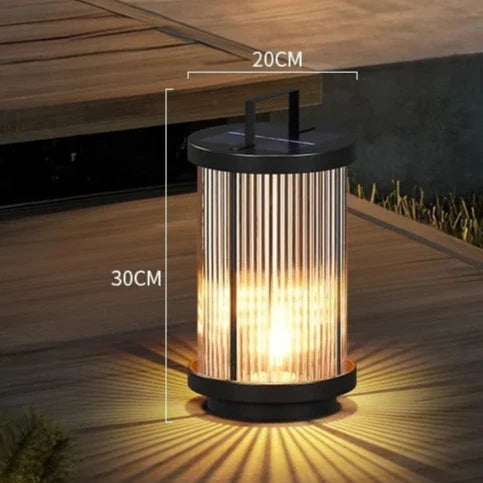 Solar Pleated Glass Lantern