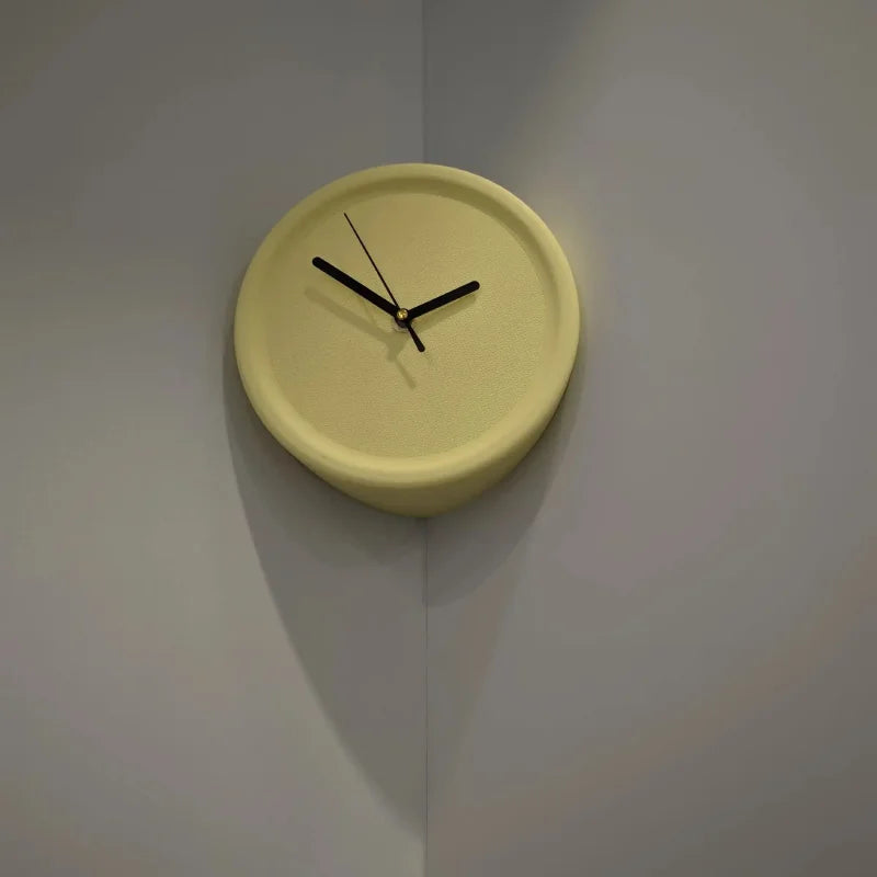 Axis Corner Wall Clock Yellow Inner Unnumbered