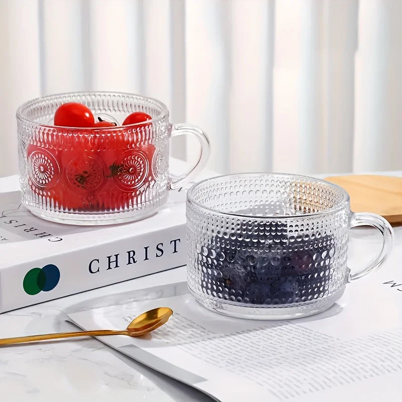Heritage Embossed Glass Cups (Set of 4)