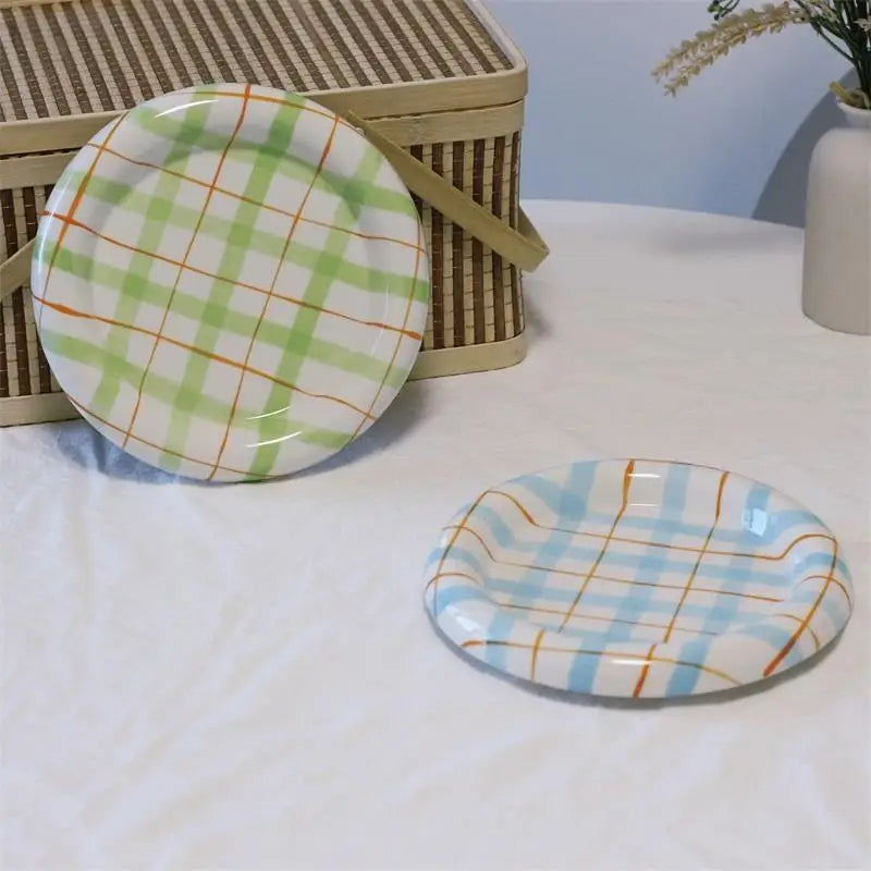 Gridline Ceramic Plates