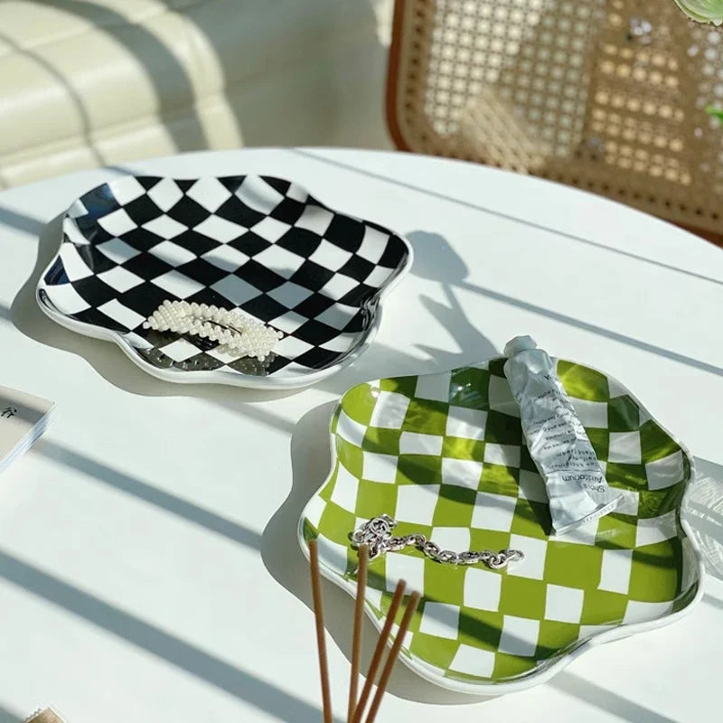 Checkered Bloom Trinket Dish