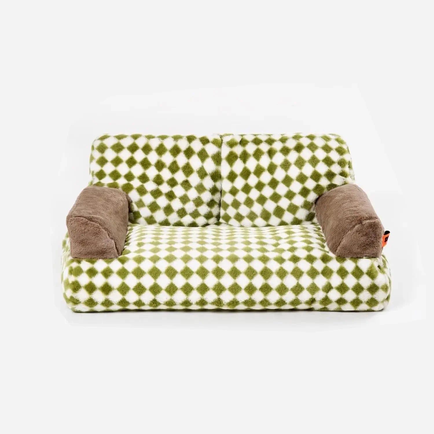 Snuggle Luxe Pet Sofa Bed Green Brown