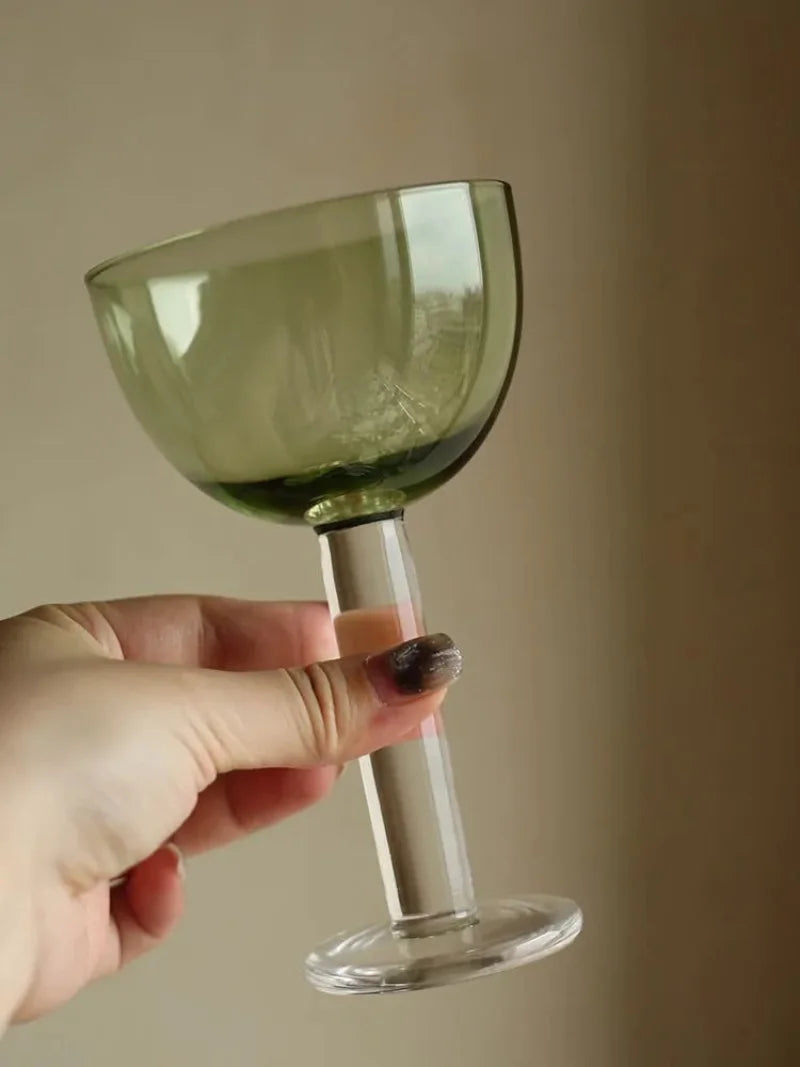 Hami Green Glass Goblet