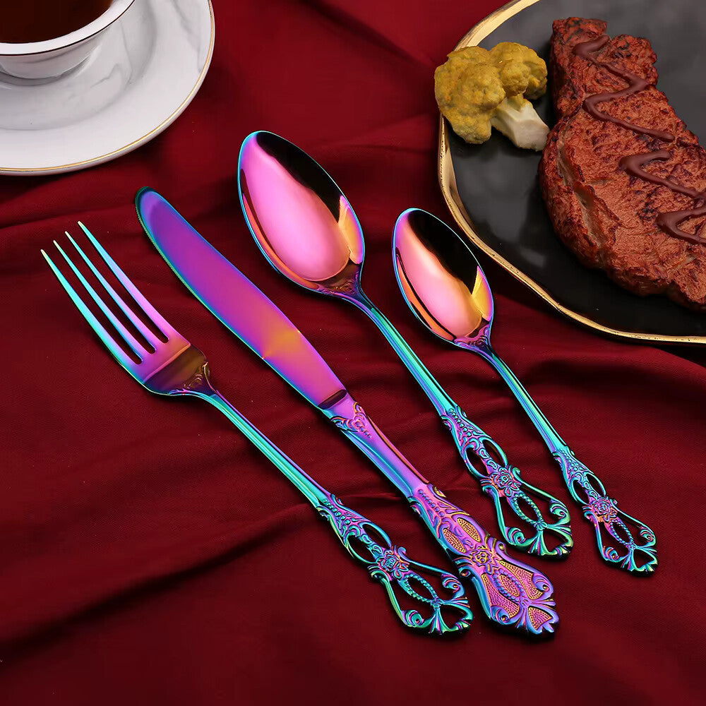 Galia Rainbow Silverware Set – Iridescent Flatware