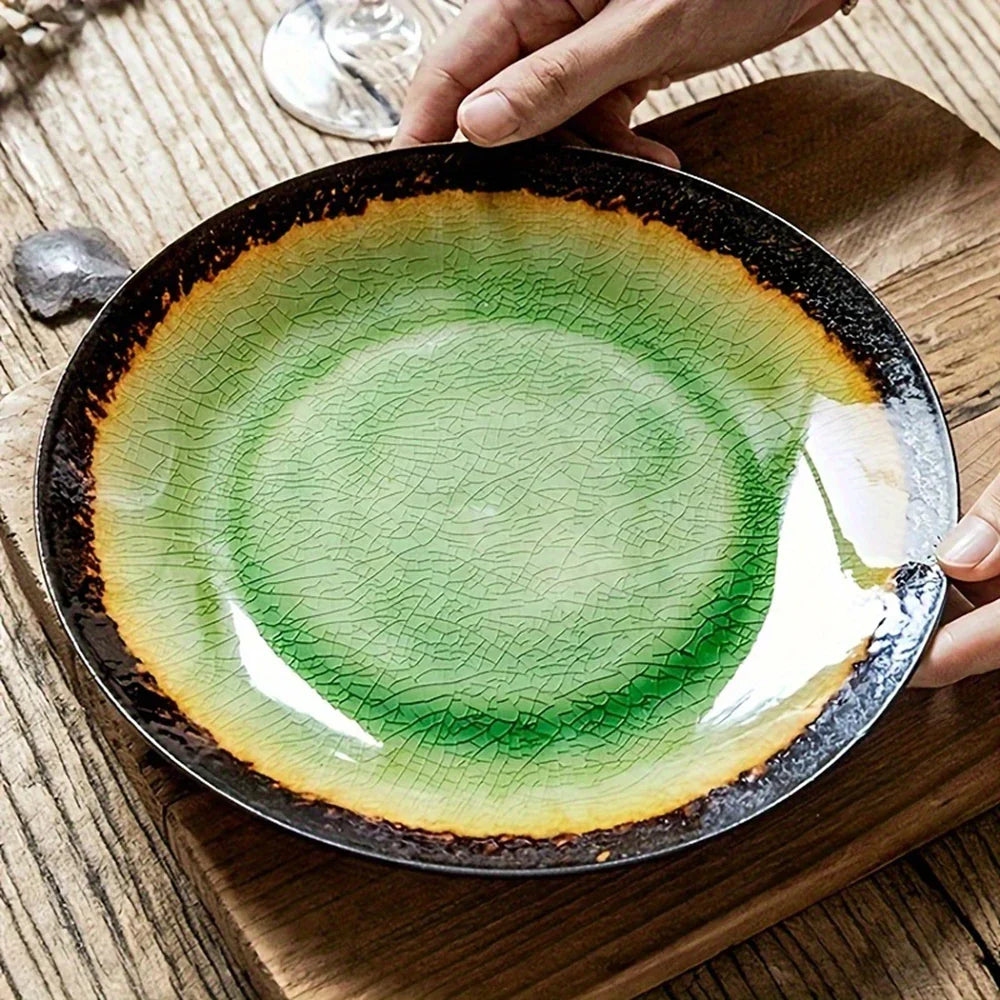Lava Glaze Ceramic Dinner Plate