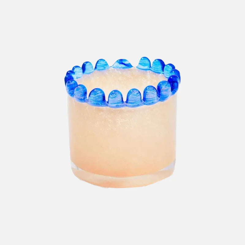 Lace Ring Glass Vase White Blue