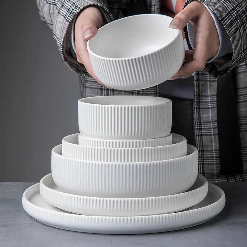 Ribbed 25-Piece Dinnerware Set