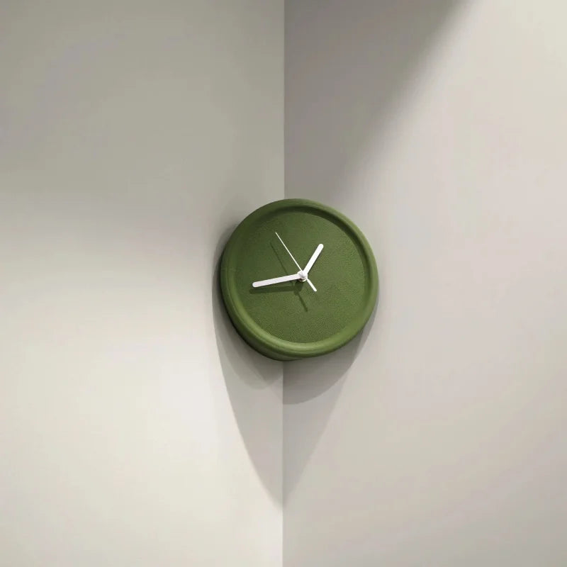 Axis Corner Wall Clock Green Inner Unnumbered