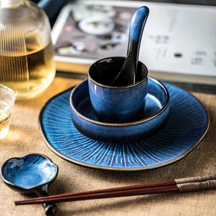 Ikari 5-Piece Dinnerware Set Blue