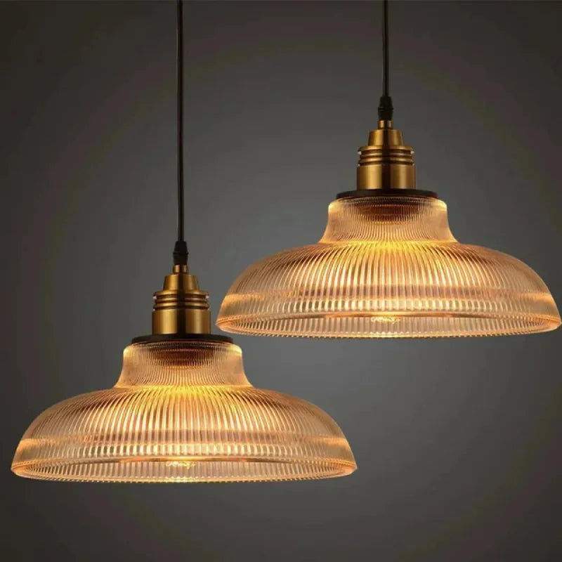 Linden Glow Ribbed Pendant Light