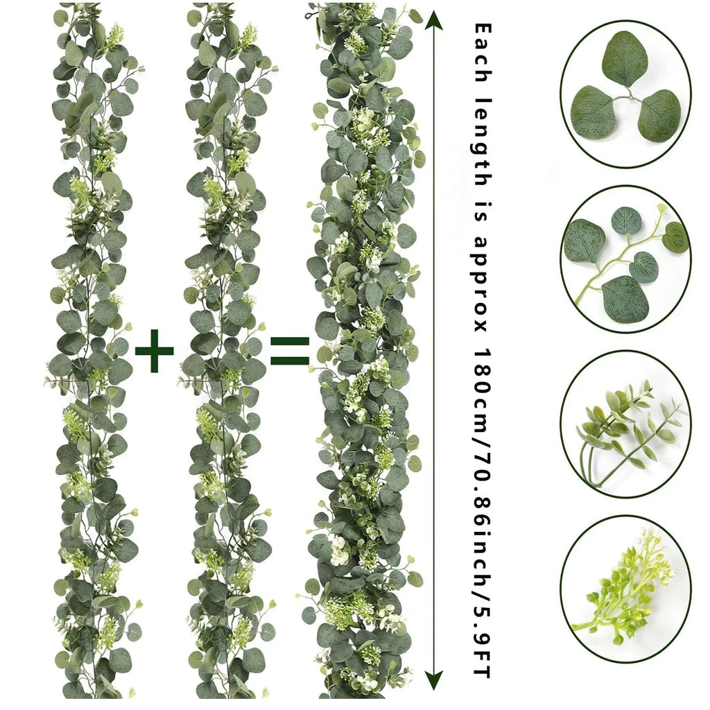 Faux Eucalyptus Garland 2-Piece Set