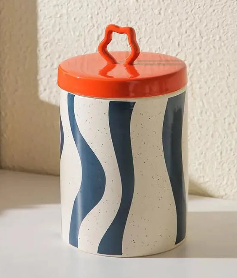Groovy Glaze Ceramic Storage Jar