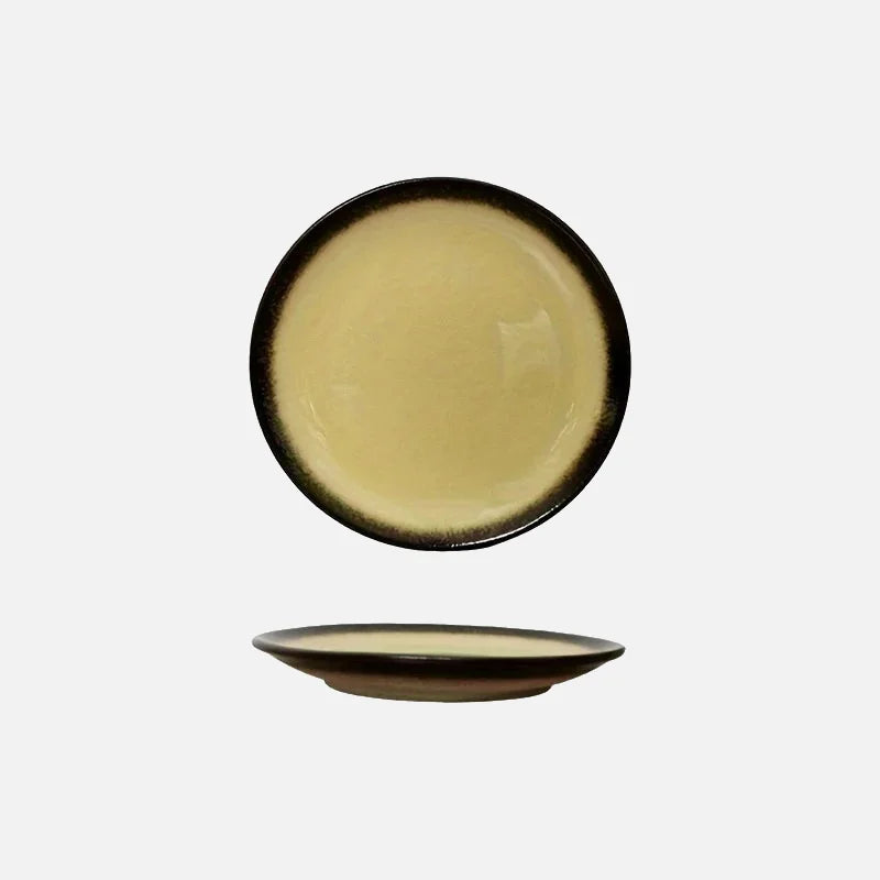 Lava Glaze Ceramic Dinner Plate Yellow Small