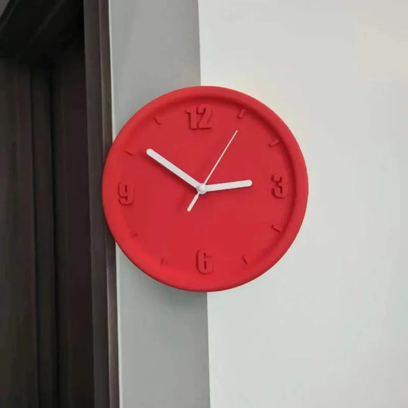 Axis Corner Wall Clock Red Outer Numbered