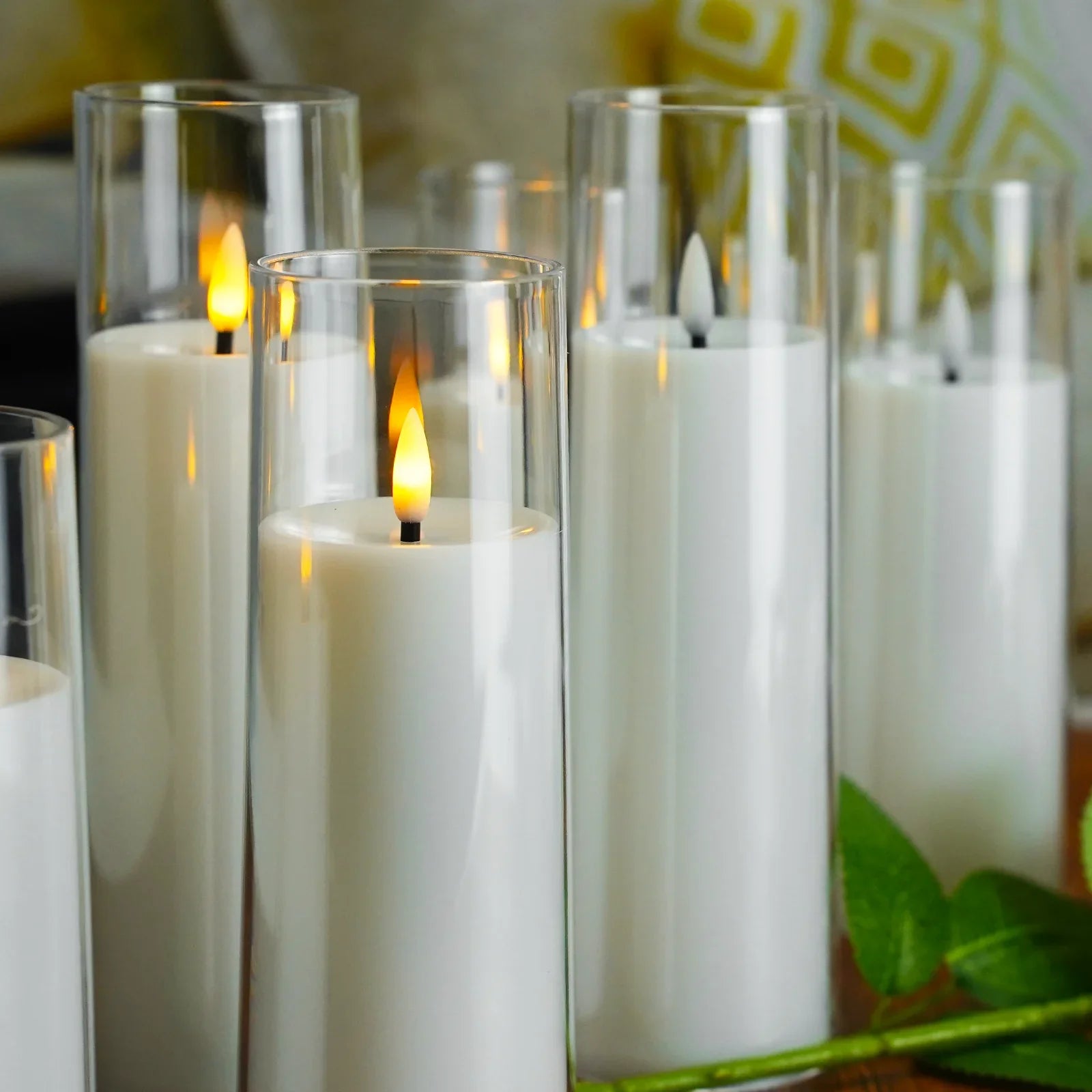 Flameless Acrylic Candle 9-Piece Set