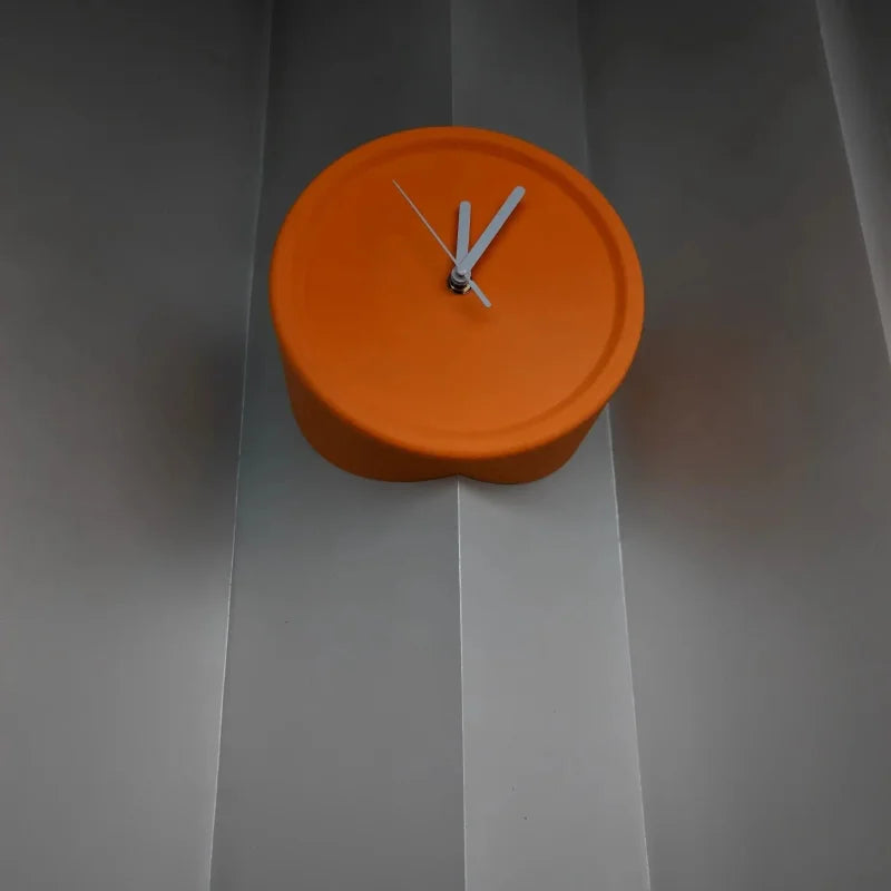 Axis Corner Wall Clock Orange Outer Unnumbered
