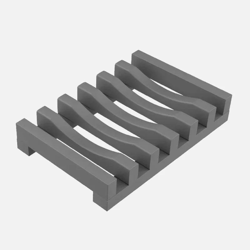 Waveform Silicone Soap Holder Gray