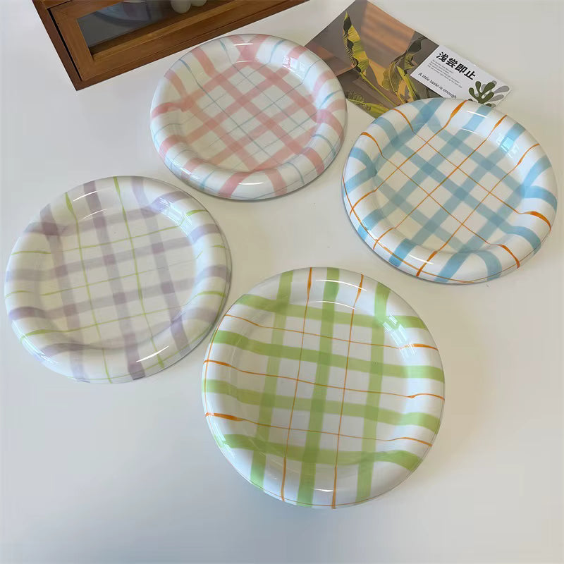 Gridline Ceramic Plates